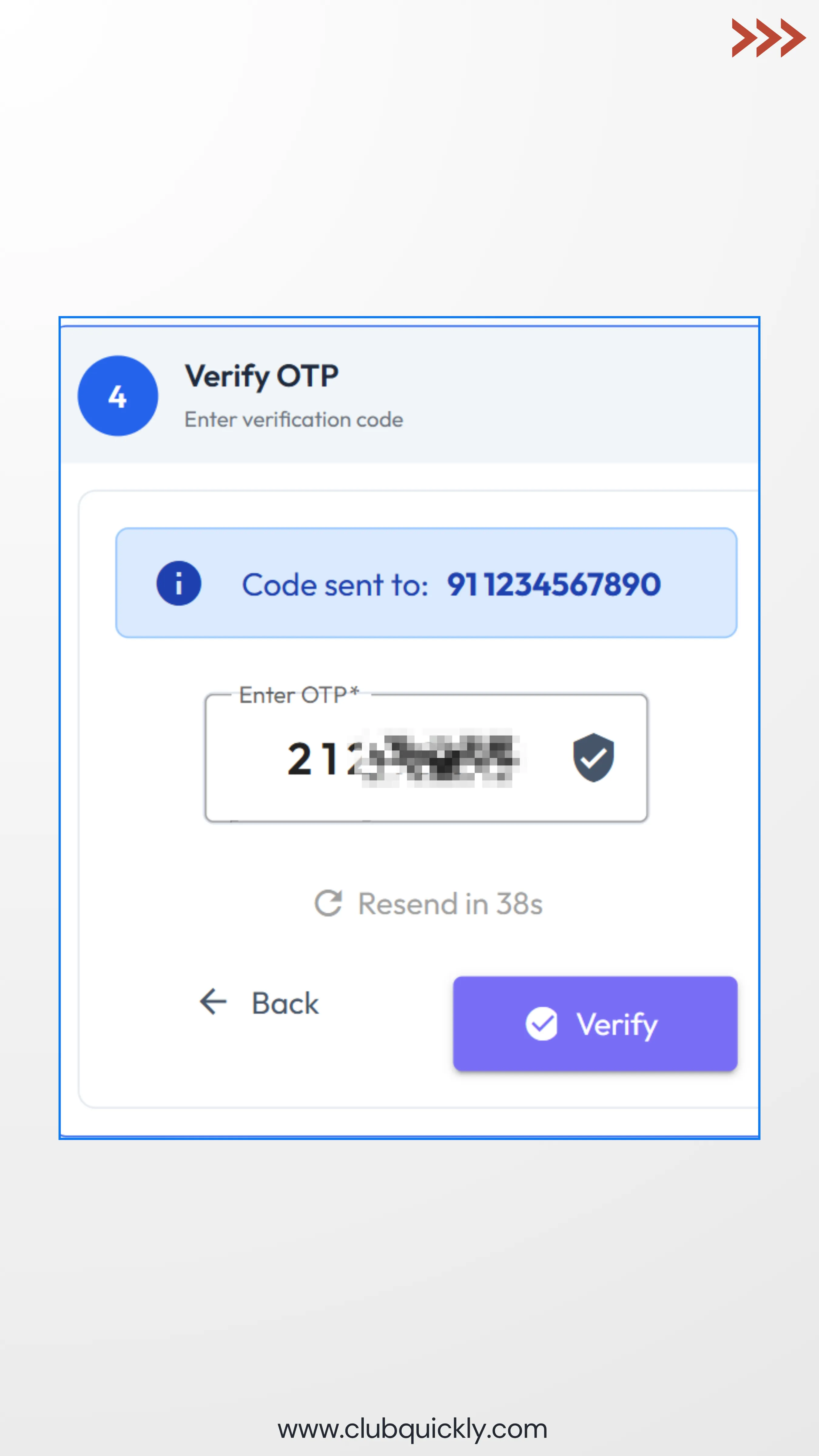 Verify OTP screen